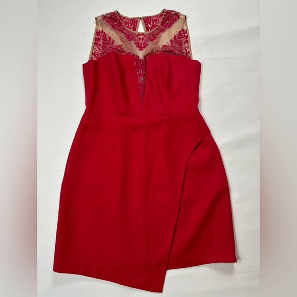 BCBGmaxazria Kinsley pink Turkish Rose asymmetrical mini dress. Size 6 - Picture 2 of 11